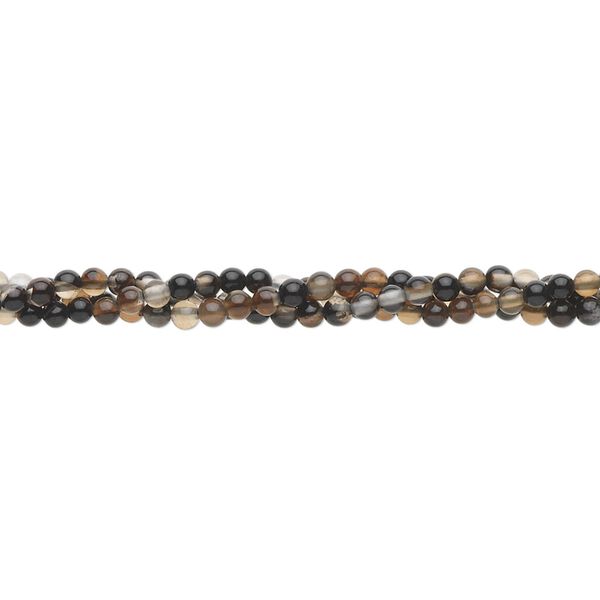 Black agate 1pkg1, round bead 15.5-16 inch 2mm image number 0