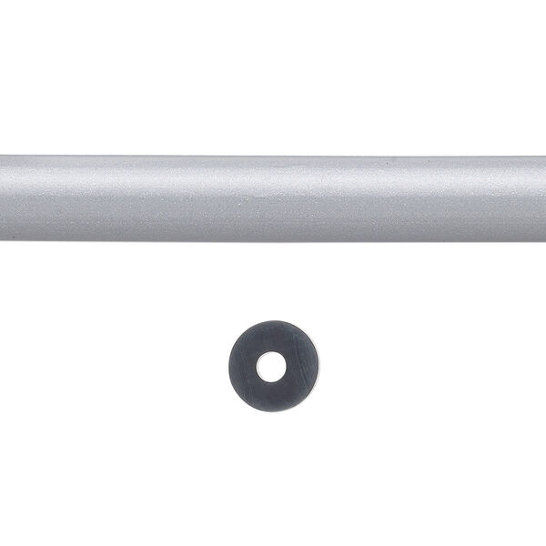 Cord, silicone, silver, 8mm round with 2.5mm hole. Sold per pkg of 1 yard. image number 0