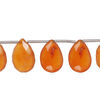 Carnelian 1pkg7, hand-cut top-drilled faceted puffed teardrop bead, 11x7mm-19x12mm light to medium image number 0