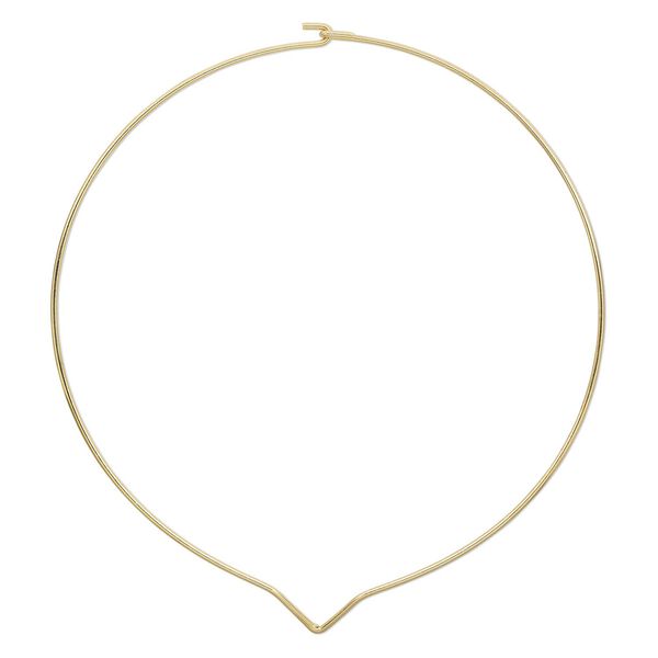 Neckwire, gold-finished steel, 1.6mm width, 12-1/2 inches. Sold individually. image number 0
