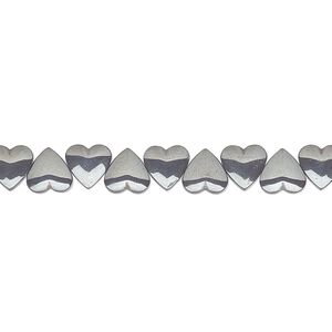Hemalyke™ 1pkg1, side-drilled heart bead 15.5-16 inch 6mm