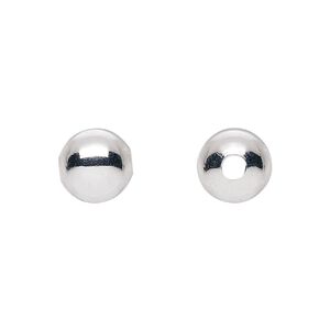 Bead, silver-plated brass, 10mm round. Sold per pkg of 10.