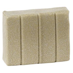 Polymer clay, Sculpey® PREMO, yellow gold glitter. Sold per 2-ounce bar.