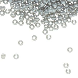 Seed bead, TOHO BEADS®, glass, pkg/50g, #8 round, opaque ceylon smoke (TR-08-150).