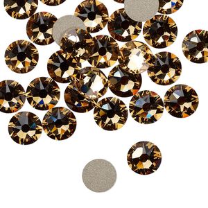Flat back 144pk light Colorado topaz foil back, Swarovski® 7.07-7.27mm rose round SS34 2088