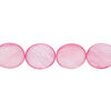 Mother-of-pearl shell 1pkg1, flat oval bead 15 inch hot pink 12x10mm-13x11mm image number 0
