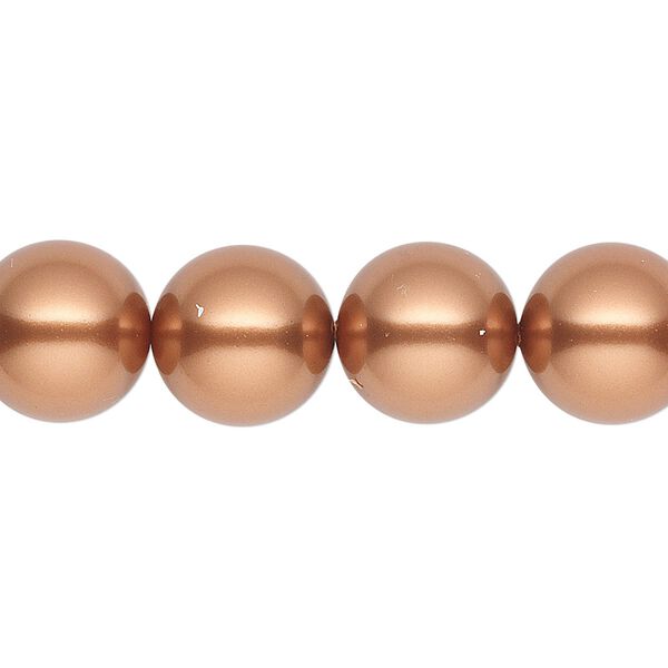 Pearl 10pk copper, Crystal Passions® 12mm round 5810 image number 0