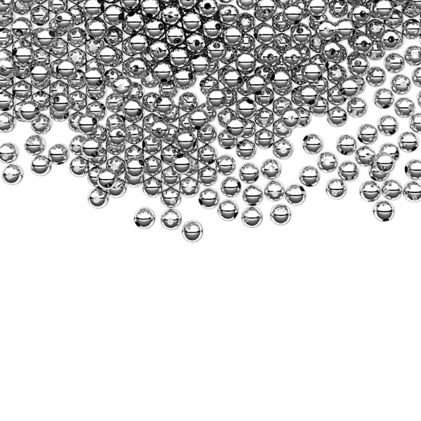 Bead, sterling silver, 2.5mm seamless-look round. Sold per pkg of 100. image number 0