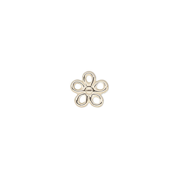Charm, 14Kt gold-filled, 9mm single-sided flat open flower. Sold per pkg of 2. image number 0