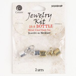 Clasp lobster claw 1pkg2, 44x8.5mm / fits 6.4mm cord, gold- / silver-finished brass 1-strand