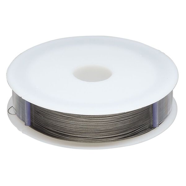 Beading wire, Tigertail™, nylon-coated stainless steel, clear, 7 strand, 0.012-inch diameter. Sold per 300-foot spool. image number 0