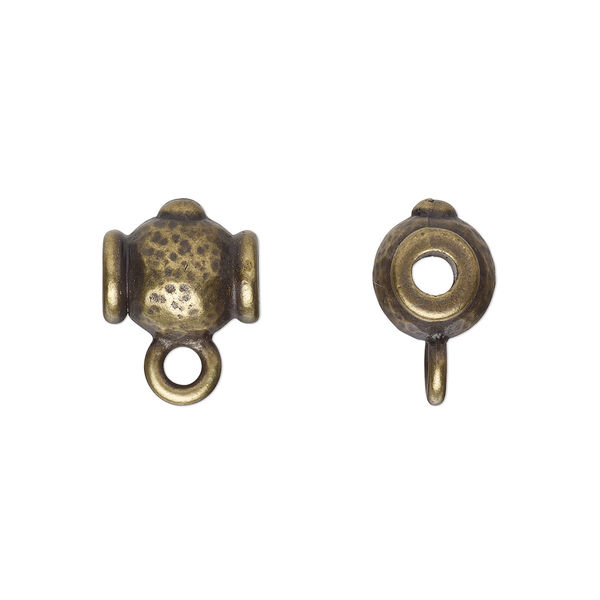 Bead, TierraCast®, "Soulful Spirit" collection, antique brass-plated pewter (tin-based alloy), 10x9mm guru with closed loop. Sold per pkg of 20. image number 0
