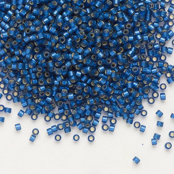 Seed bead, Delica®, glass, pkg/250g, #11 round, translucent semi-matte silver-lined dusk blue (DB-0693). image number 0