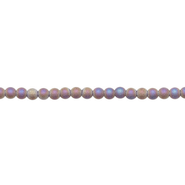 Bead, glass, translucent matte brown AB, 2.5mm round. Sold per 15-1/2 to 16-inch strand. image number 0