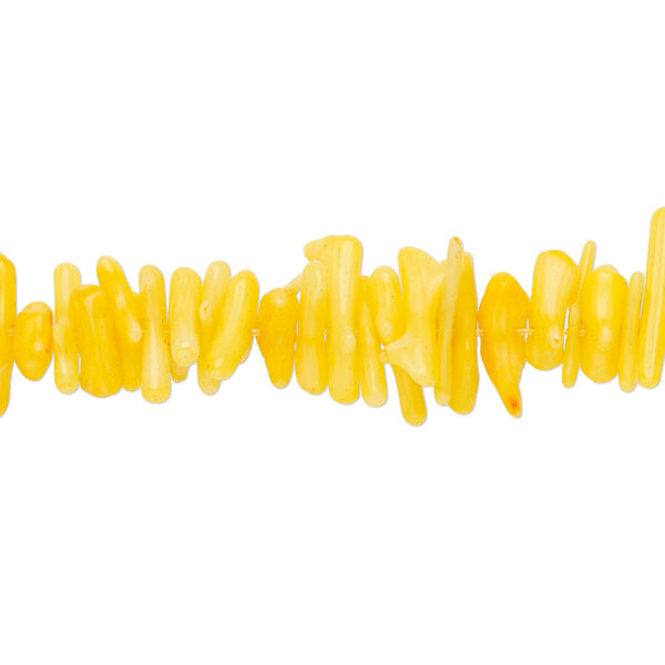 Bamboo coral 1pkg1, top-drilled / center-drilled cupolini bead 15 inch yellow-orange 6x1mm-10x2mm image number 0