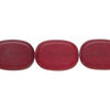 Bead 1pkg1 glass, translucent frosted red, 17x12mm-17x13mm flat oval, 15 inches. image number 0