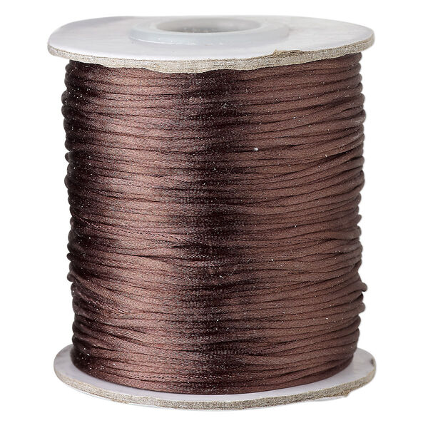 Cord, Satinique™, satin, dark brown, 1mm mini. Sold per 200-foot spool. image number 0