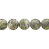 Yellow "turquoise" 1pkg1, puffed flat round bead natural, 15 inch 39-40mm image number 1