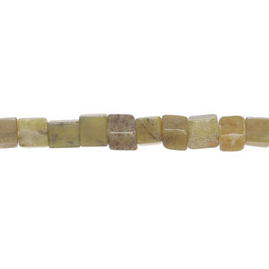 Antique new "jade" 1pkg1, cube bead natural, 15 inch 4-5mm