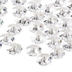 Bead 12pk crystal, Preciosa Czech crystal 10x3.5mm loch flower