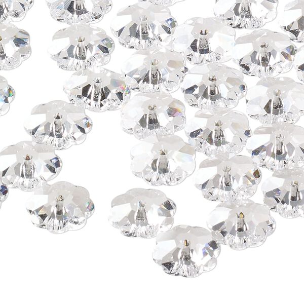 Bead 12pk crystal, Preciosa Czech crystal 10x3.5mm loch flower image number 0