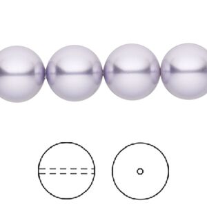 Pearl 100pk lavender, Swarovski® 12mm round 5810