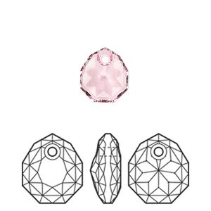 Drop 48pk light rose, Swarovski® 11.5x10mm pendant majestic 6436
