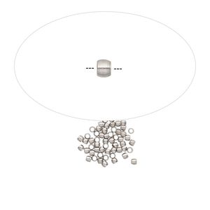 Crimp, stainless steel, 2.5mm round, 1.5mm inside diameter. Sold per pkg of 50.