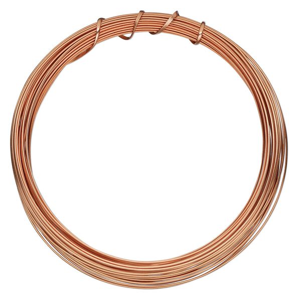 Wire, ParaWire™, copper, half-round, 18 gauge. Sold per 7-yard section. image number 0