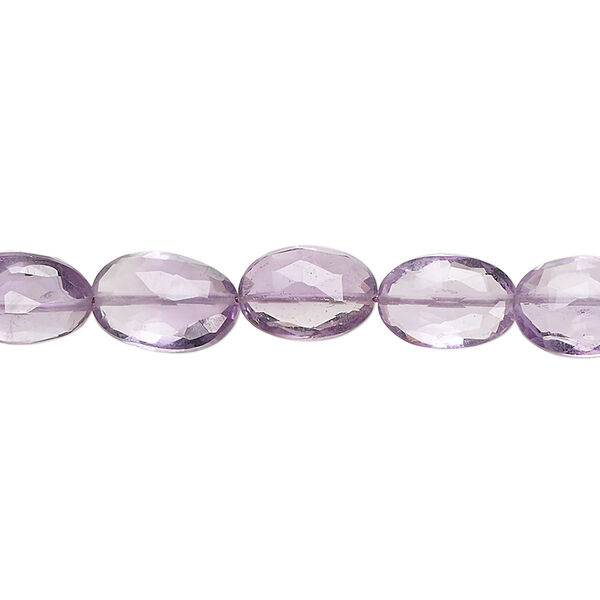 Amethyst 1pkg1, hand-cut faceted puffed oval bead natural B grade, 8 inch 9x7mm-13x9mm image number 0