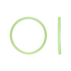 Component, Oh! Ring™, silicone, neon green, 25mm round with 22mm hole. Sold per pkg of 50.