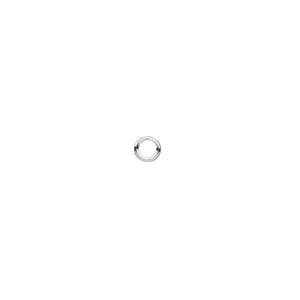 Jump ring, sterling silver, 4mm soldered round, 2.4mm inside diameter, 20 gauge. Sold per pkg of 50.