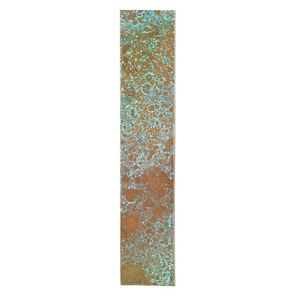 Sheet, Lillypilly, copper, rojo patina, 10x2-inch single-sided rectangle, 36 gauge. Sold individually. image number 0