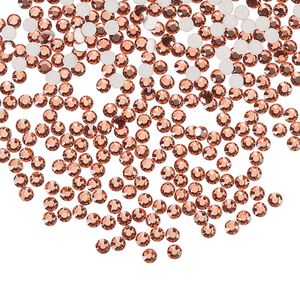 Flat back 1440pk padparadscha foil back, Preciosa MAXIMA Czech crystal rhinestone 2.1-2.3mm chaton rose round SS7