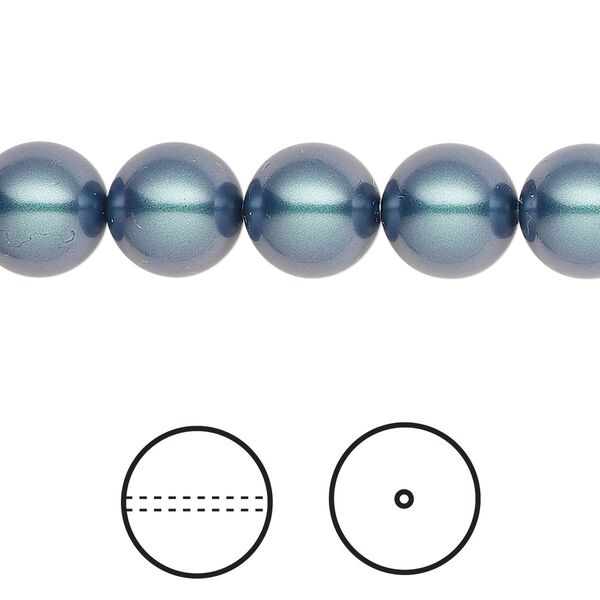 Pearl 25pk iridescent Tahitian look, Crystal Passions® 10mm round 5810 image number 0