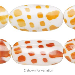 Bead, laminated episcopal mitre shell (assembled), 32x16mm double-sided oval, Mohs hardness 3-1/2. Sold per pkg of 5.