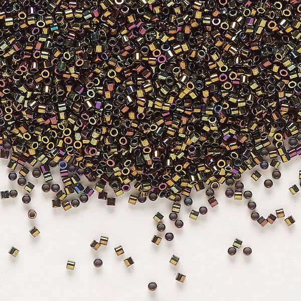 Seed bead, Delica®, glass, pkg/250g, #15 round, opaque metallic iris bronze (DBS-0023). image number 0