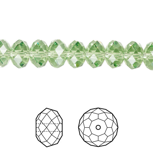 Bead 12pk peridot, Crystal Passions® Regenerated 8x6mm rondelle 5040 image number 0