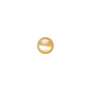 Cabochon, gold lip shell (natural), 8mm calibrated round, Mohs hardness 3-1/2. Sold per pkg of 4.