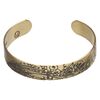 Bracelet cuff 1pkg1 antique gold-finished brass, black, 12mm wide with peacock on outside / "Life is tough my darling, but so are you" on inside. image number 0