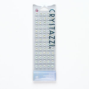 Flat back 1pkg65, glass, clear AB foil back, 4.60-4.80mm round, SS20.