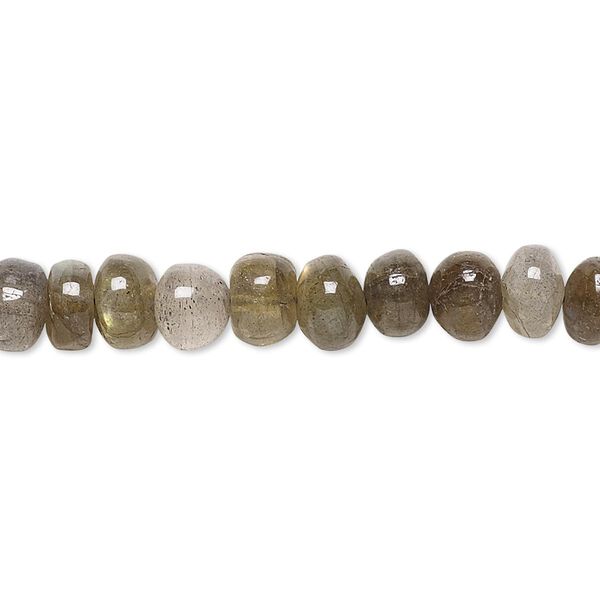 Bead, labradorite (natural), 6x3mm-7x6mm hand-cut rondelle, C grade, Mohs hardness 6 to 6-1/2. Sold per 14-inch strand. image number 0