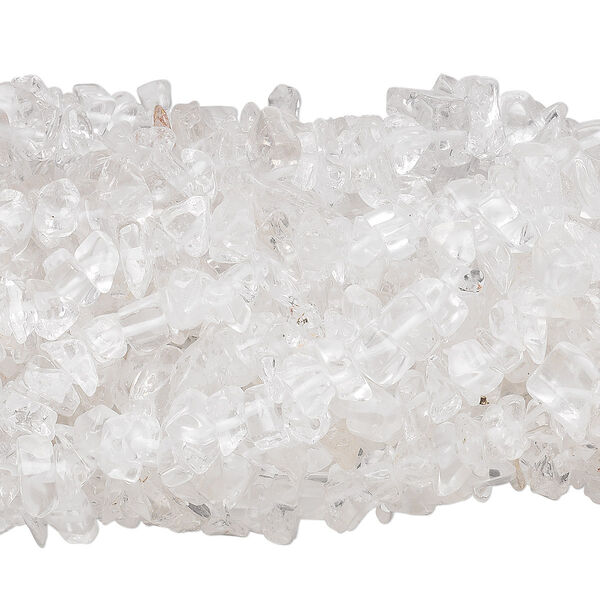 Bead, quartz crystal (natural), medium chip, Mohs hardness 7. Sold per pkg of (10) 34-inch strands. image number 0