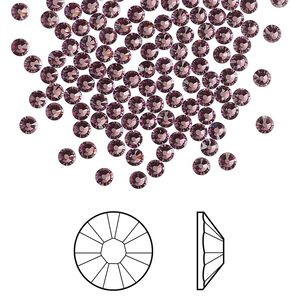 Flat back 144pk iris foil back, Crystal Passions® 2.5-2.7mm rose round SS9 2058