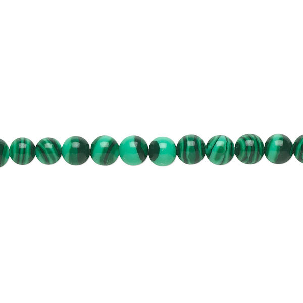 Bead, "malachite" (resin) (imitation), dark and light green, 4mm round. Sold per 15-1/2" to 16" strand. image number 0