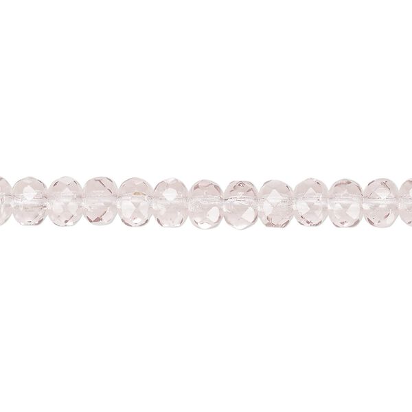 Bead, Czech fire-polished glass, lavender, 5x4mm faceted rondelle. Sold per 15-1/2" to 16" strand. image number 0