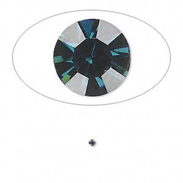 Chaton, glass rhinestone, Capri blue, foil back, 1.5-1.6mm faceted round, PP9. Sold per pkg of 72. image number 0