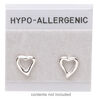 Earring card, flocked plastic, grey and black, 1x1-inch square with "HYPO-ALLERGENIC." Sold per pkg of 100. image number 1
