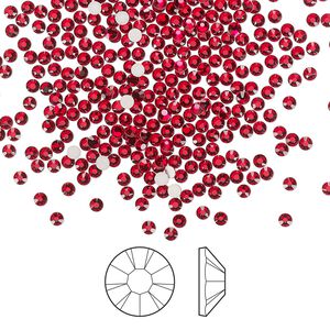 Flat back 144pk light Siam foil back, Preciosa MAXIMA Czech crystal rhinestone 1.7-1.9mm chaton rose round SS5