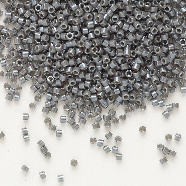 Seed bead, Delica®, glass, pkg/7.5g, #11 round, opaque glazed luster smoke (DB-0268). image number 0